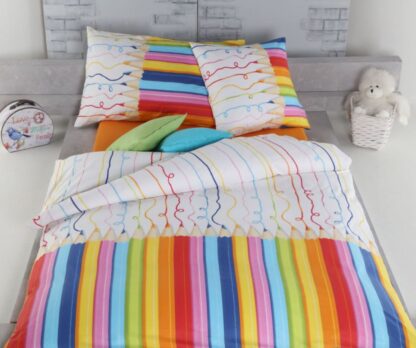 Renforcé-Bettwäsche-Garnitur A-Colori Farbstifte – Bild 2