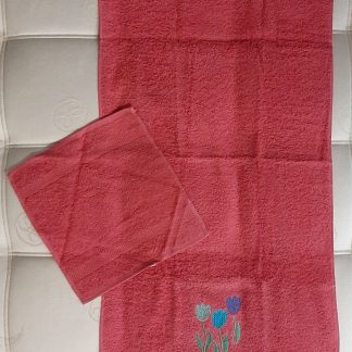 Geschenkset Tulpen Handtuch mit Waschlappen