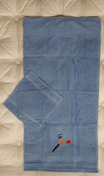 Geschenkset Handtuch blau mit Waschlappen
