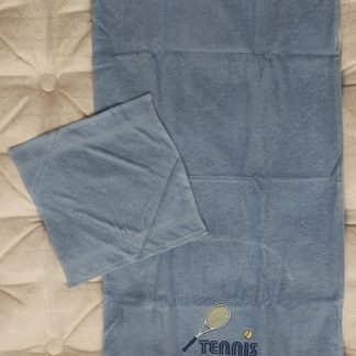 Tennis blau Handtuch-Set mit Waschlappen