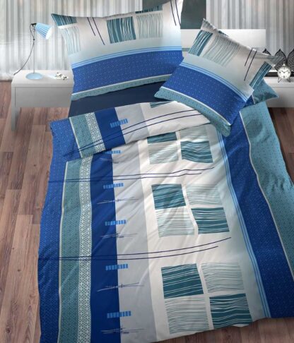 Jersey-Bettwäsche Lotus Amalfi blau – Bild 4