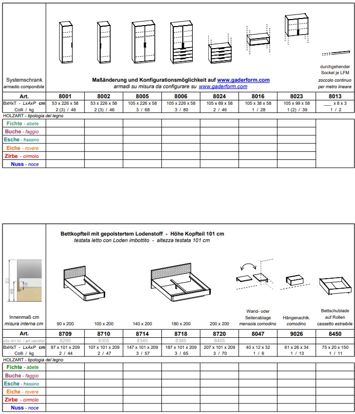 Arve-Massivholzbett Gardena – Bild 22