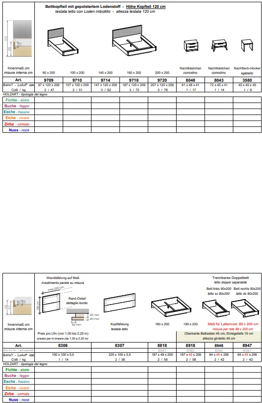 Arve-Massivholzbett Gardena – Bild 23
