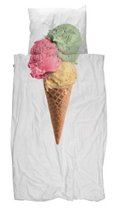 Bettwäsche Garnitur Snurk Ice Cream 160x210cm inkl. Kissen 65x100cm