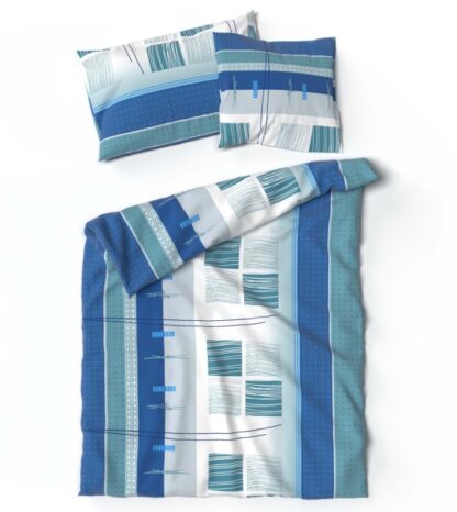 Jersey-Bettwäsche Lotus Amalfi blau – Bild 2