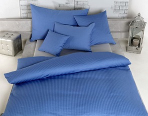 Seersucker Bettwäsche Tamara-R HighSpeed Uni-Satin in der Farbe blau