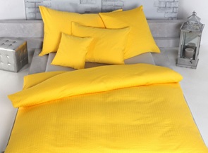 Seersucker Bettwäsche Tamara-R High-Speed Uni-Satin in der Farbe gelb