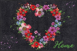 Fussmatte Salonlöwe Blossom Heart Home mit Blumenherz Grösse 50x75cm