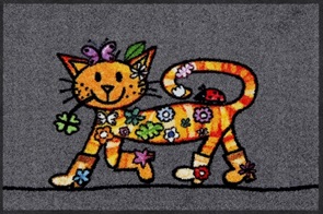 Fussmatte Salonlöwe Funky Cat mit Hippie-Katze Grösse 50x75cm