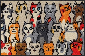 Fussmatte Salonlöwe Kitty People mit bunten Katzen Grösse 50x75cm