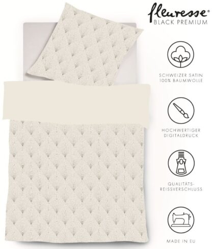 CH-Satin Bettwäsche Black-Premium "Creme" – Bild 3