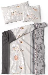 Satin Bettwäsche Lotus Kichiro mit asiatischem Flair