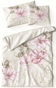 Satin Bettwäsche Lotus-Boutique Scarlett mit dezentem Blumendessin