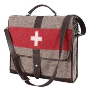 Aktentasche braun Swiss-Army Grösse 44x37cm mit Schweizerkreuz