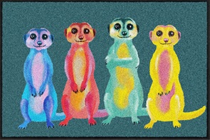 Salonlöwe Türvorleger Rainbow Meerkats Grösse 50x75cm