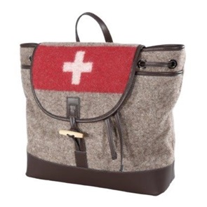 Rucksack braun Swiss-Army Grösse 39x44cm mit Schweizerkreuz