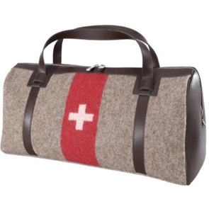 Sporttasche braun Swiss-Army Grösse 28x62cm mit Schweizerkreuz