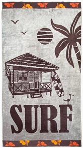 Badetuch Kabana Surf mit Strandhütte und Palmen Grösse 100x175cm