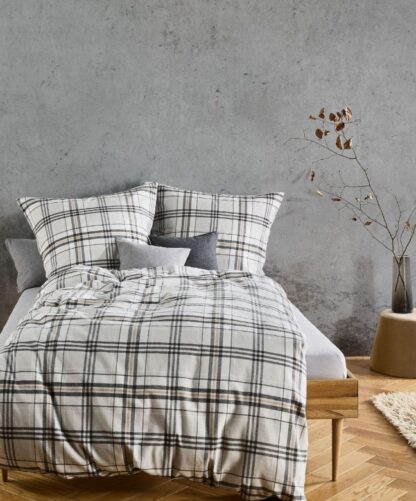 Flanell Bettwäsche-Garnitur Fleuresse Grau-Beige "Harmonische Farben" – Bild 2