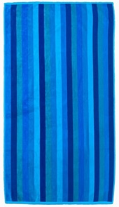 Badetuch Strandtuch Bayadere Turquoise in blau Grösse 75x150cm