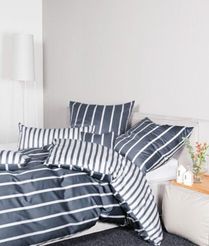 Janine modern-classic Satin-Bettwäsche "Streifen anthrazit" – Bild 2