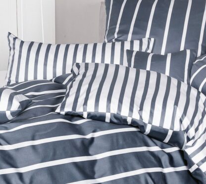 Janine modern-classic Satin-Bettwäsche "Streifen anthrazit" – Bild 3