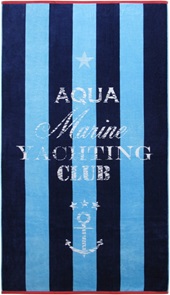 Strandtuch Block aquamarine mit Anker und Sterne Grösse 100x180cm aus 100% Baumwolle