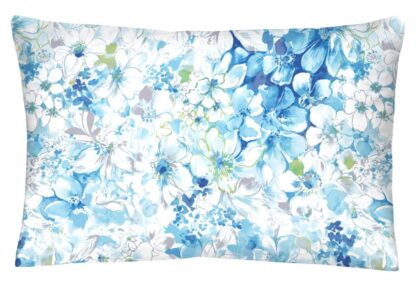 Satin-Bettwäsche LaBelle Blüten blau Allover – Bild 5