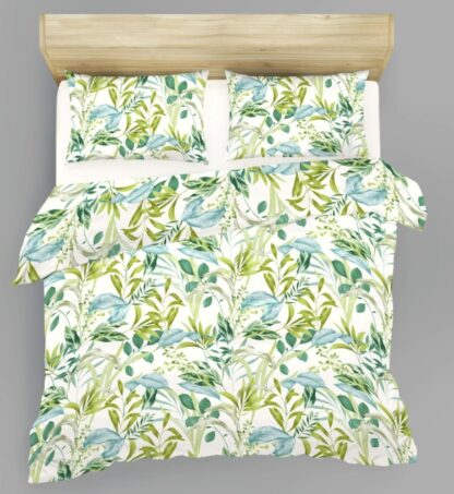 Satin-Bettwäsche LaBelle Greenery Allover – Bild 2