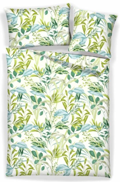 Satin-Bettwäsche LaBelle Greenery Allover – Bild 3