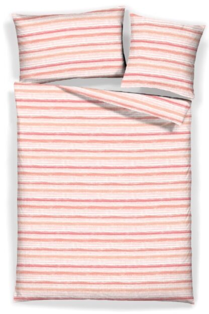 Seersucker-Renforcé-Bettwäsche LaBelle stripe rosa Allover – Bild 3