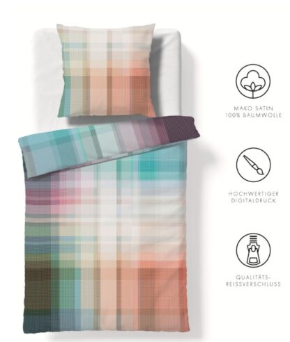 Satin Bettwäsche Fleuresse BedArt-S "modernes Karo" – Bild 3