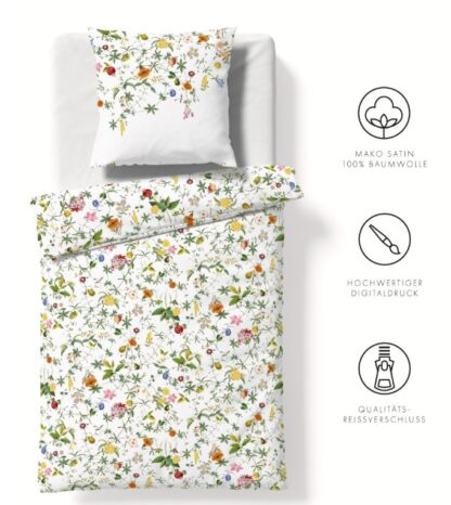 Satin Bettwäsche Fleuresse BedArt-S "Verspielte Wiesenblumen" – Bild 3