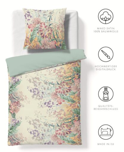 Satin Bettwäsche Fleuresse BedArt-S "Opulentes Blumendesign" – Bild 3