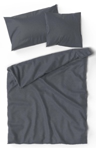 Uni Biber-Bettwäsche Lotus in der Farbe graphit aus 100% Baumwoll-Flanell