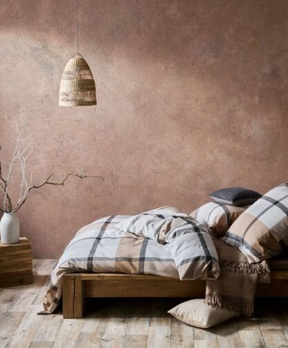 Flanell Bettwäsche-Garnitur Fleuresse Beige "Karos" – Bild 2