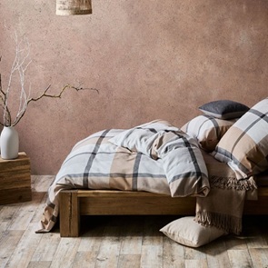 Flanell Bettwäsche Fleuresse Lech-Beige-07 mit raffiniertem Muster in harmonischem Grau- und Beigetönen