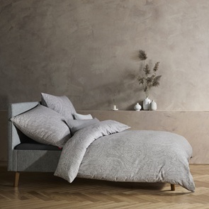 Flanell Bettwäsche Fleuresse Lech in Grau-27 mit zartem Paisley