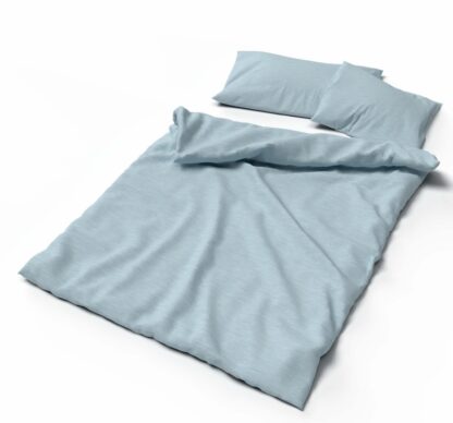 Jersey-Bettwäsche Lotus Uni mélange "Azul" – Bild 3