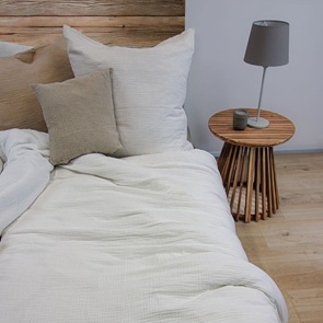 Uni-Bettwäsche Fleuresse-Faro Musselin Farbe Creme aus 100% Mako-Baumwolle