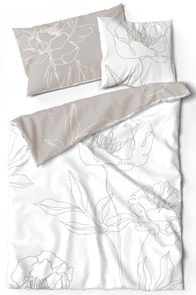 Lotus Créatin Satin-Bettwäsche Mavis mit minimalistischem Blumendessin