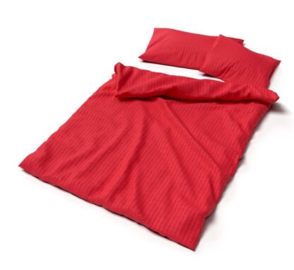 Seersucker-Bettwäsche Lotus uni rot – Bild 3
