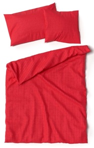 Seersucker Uni-Bettwäsche Lotus Farbe rot