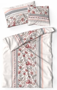 Satin Bettwäsche Lotus Tadeja mit klassischem Blumendessin aus feinster Baaumwolle