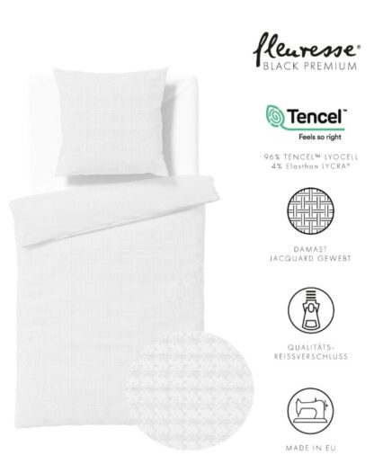 Tencel-Lyocell Bettwäsche Black-Premium "Hahnentrittmuster" – Bild 3
