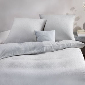 Tencel Damast-Bettwäsche Creme-Weiss Jacquard gewebt mit filigranen Ornamenten