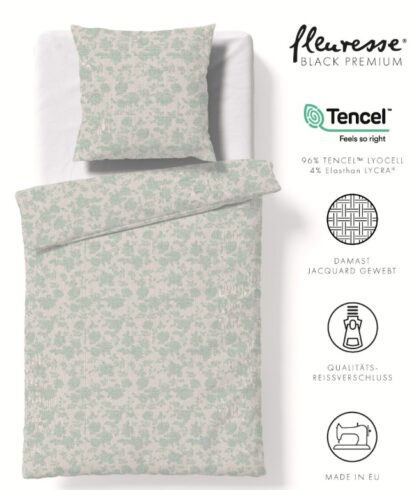 Tencel-Lyocell Bettwäsche Black-Premium "Florales Design" – Bild 3