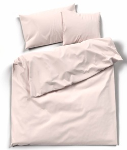 Satin Bettwäsche Lotus Uni in 100% Baumwolle in der Farbe perlrosa