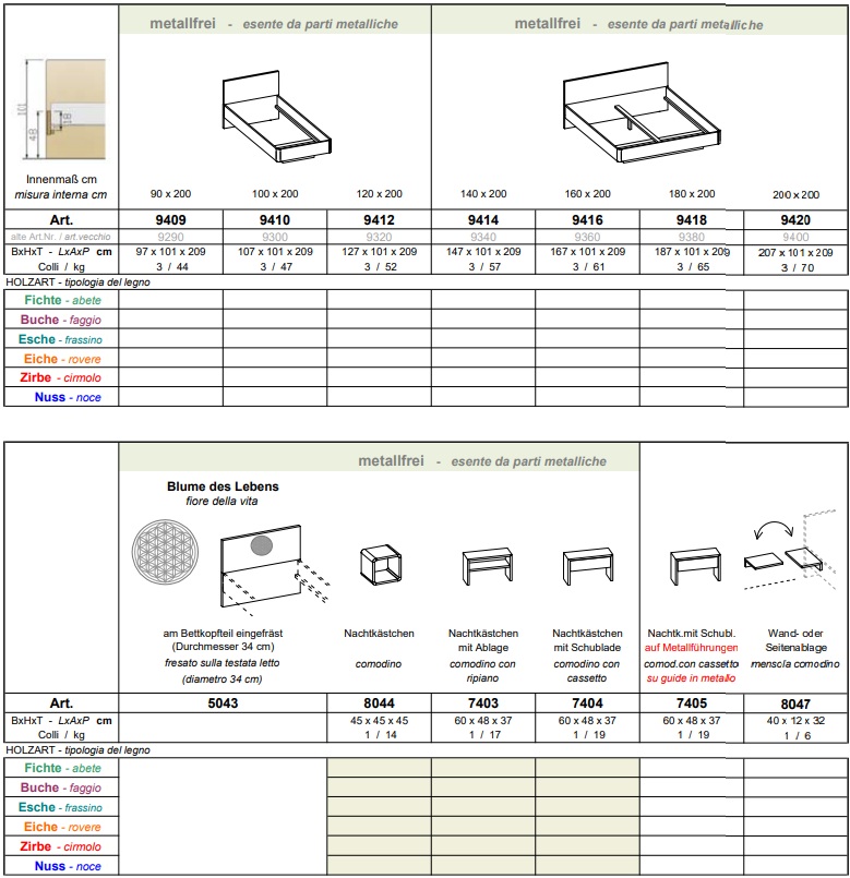 Arve-Massivholzbett Gardena "metallfrei" – Bild 10