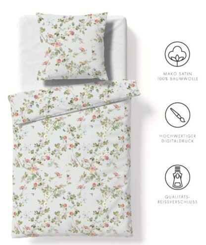 Satin Bettwäsche Fleuresse BedArt-S "Zartes Blumenmuster" – Bild 3